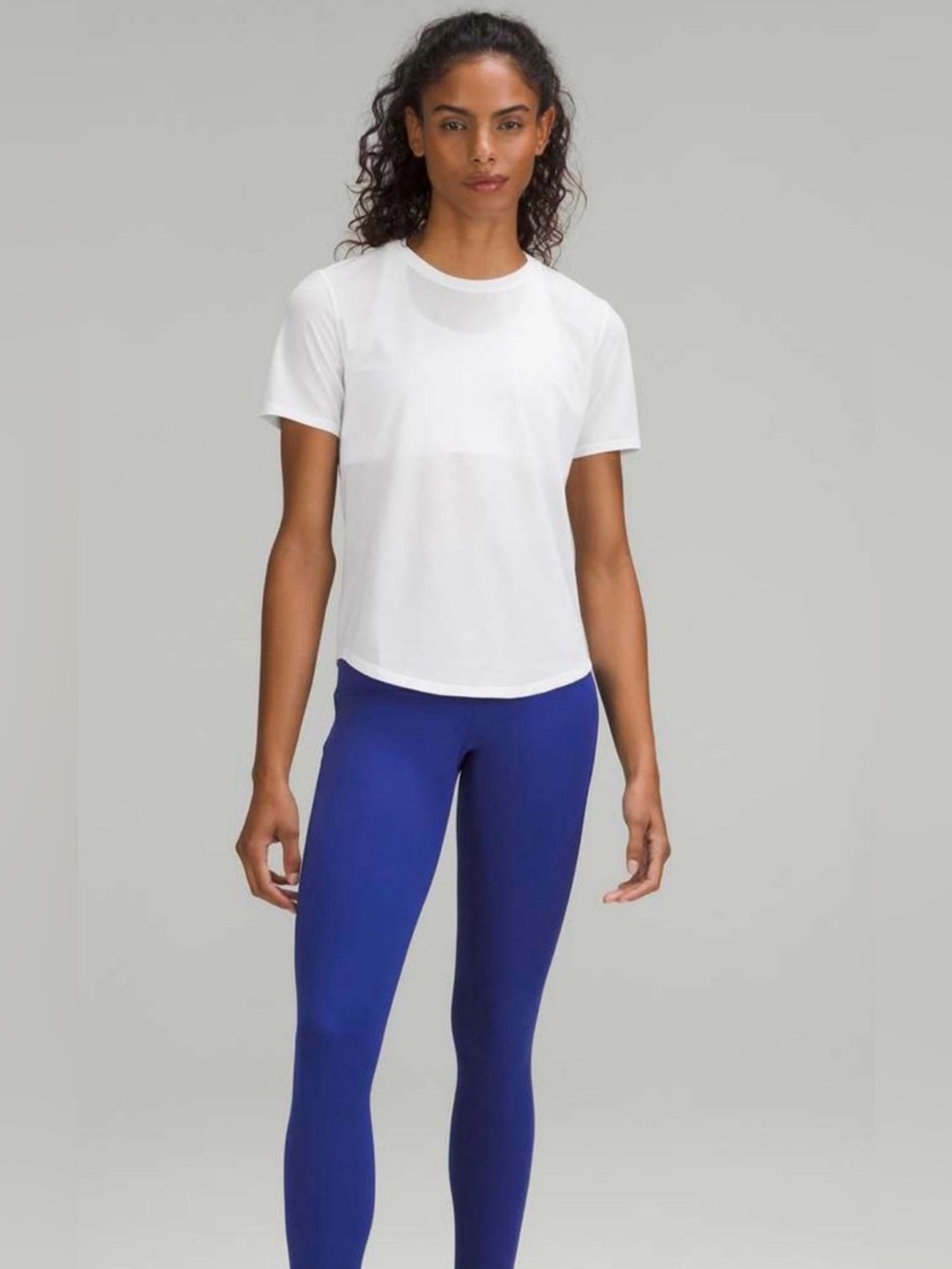 Lululemon High-Neck Running and Training T-Shirt White Size 2 EUC